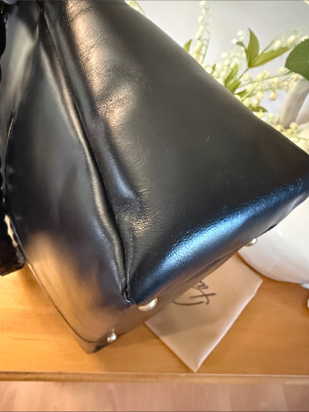 Patricia Nash Black Leather Braided-Handle Shoulder Bag - Picture 12 of 16